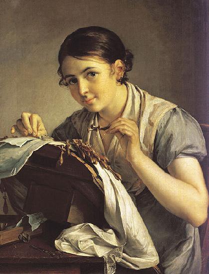 Vasily Tropinin The Lace Maker, oil painting image